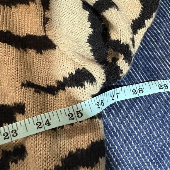 Polly Esther Womens M Distressed V Neck Zebra Animal Print Sweater Grunge Boho - Picture 4 of 6